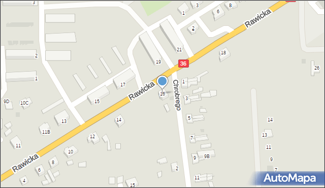 Wąsosz, Rawicka, 16, mapa Wąsosz