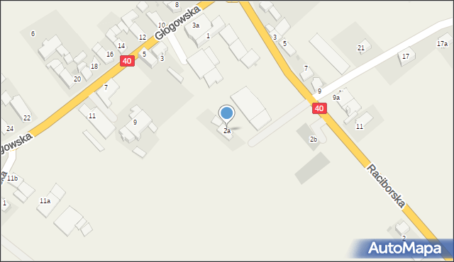 Większyce, Raciborska, 2a, mapa Większyce