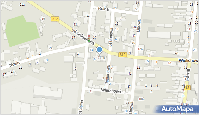 Wielichowo, Rakoniewicka, 11, mapa Wielichowo