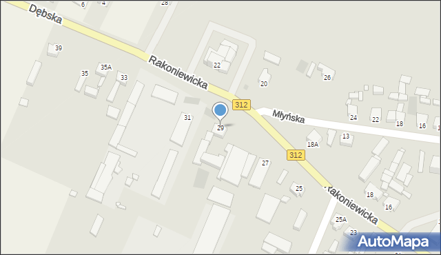 Wielichowo, Rakoniewicka, 29, mapa Wielichowo