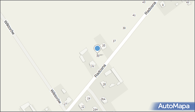 Wiktorów, Radosna, 33, mapa Wiktorów