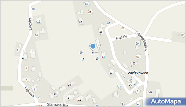 Wilczkowice, Rączki, 21, mapa Wilczkowice