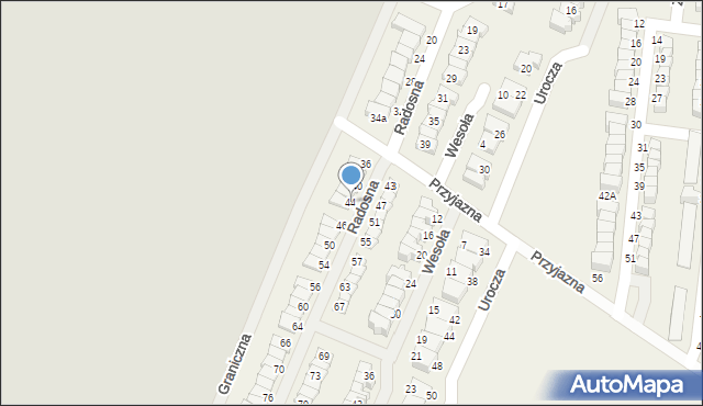 Wilczyce, Radosna, 44, mapa Wilczyce