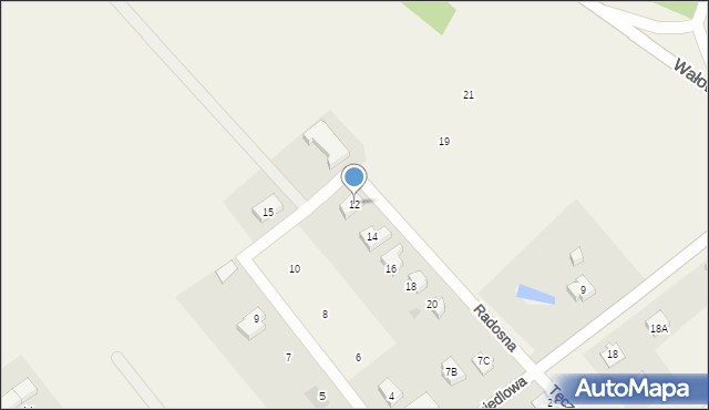 Wiślinka, Radosna, 12, mapa Wiślinka