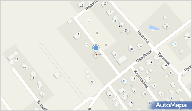 Wiślinka, Radosna, 5, mapa Wiślinka