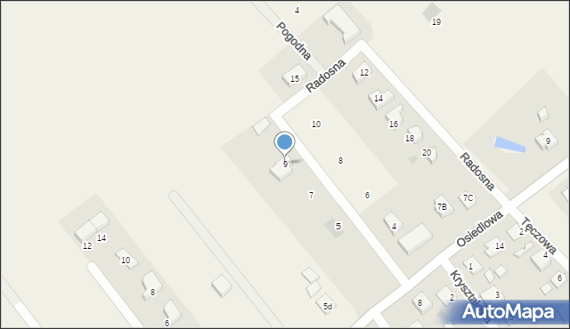 Wiślinka, Radosna, 9, mapa Wiślinka