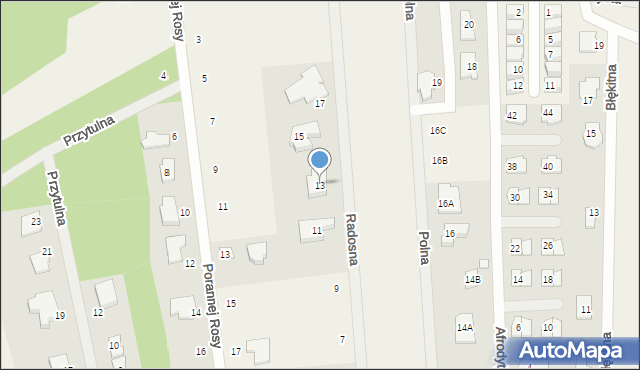 Władysławów, Radosna, 13, mapa Władysławów