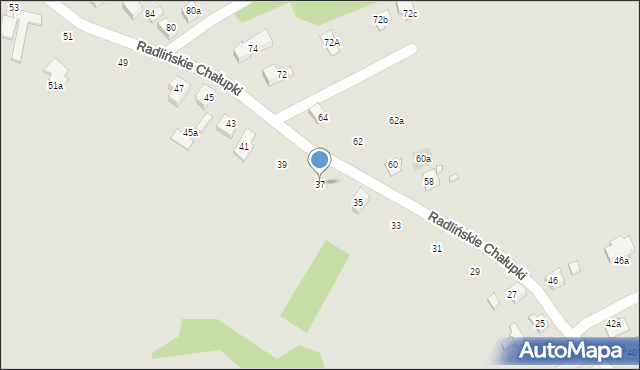 Wodzisław Śląski, Radlińskie Chałupki, 37, mapa Wodzisławia Śląskiego