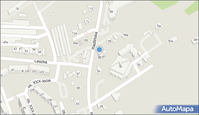 Wodzisław Śląski, Radlińska, 56, mapa Wodzisławia Śląskiego