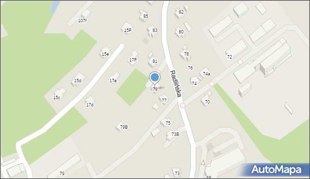 Wodzisław Śląski, Radlińska, 79, mapa Wodzisławia Śląskiego