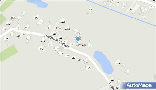 Wodzisław Śląski, Radlińskie Chałupki, 127, mapa Wodzisławia Śląskiego