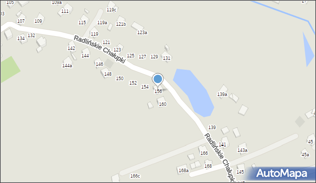 Wodzisław Śląski, Radlińskie Chałupki, 156, mapa Wodzisławia Śląskiego