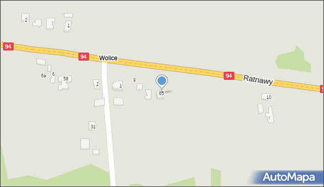Wojnicz, Ratnawy, 65, mapa Wojnicz