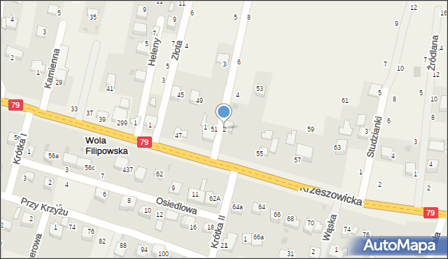 Wola Filipowska, Rajska, 2, mapa Wola Filipowska