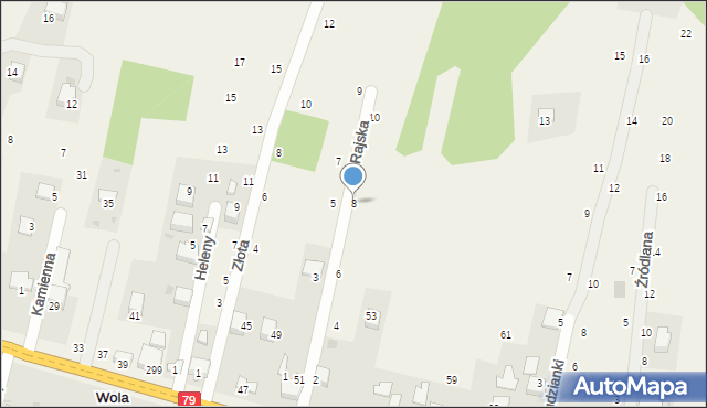 Wola Filipowska, Rajska, 8, mapa Wola Filipowska