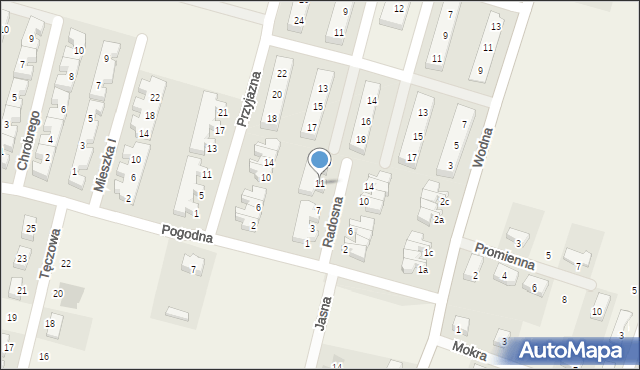 Wróblowice, Radosna, 11, mapa Wróblowice