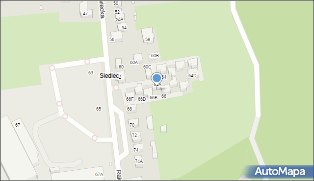 Wrocław, Rakowiecka, 66A, mapa Wrocławia