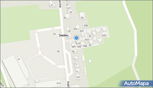 Wrocław, Rakowiecka, 66E, mapa Wrocławia