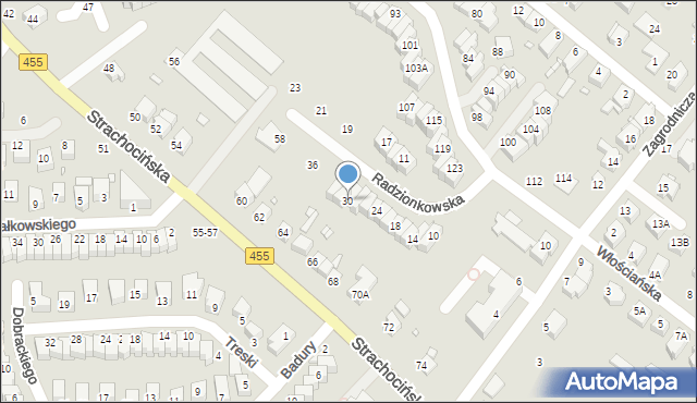 Wrocław, Radzionkowska, 30, mapa Wrocławia