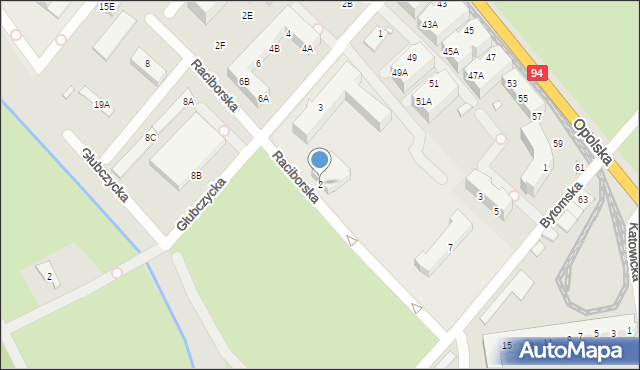 Wrocław, Raciborska, 2, mapa Wrocławia