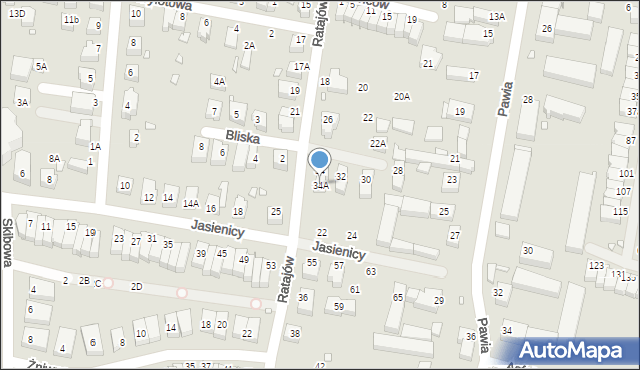 Wrocław, Ratajów, 34A, mapa Wrocławia