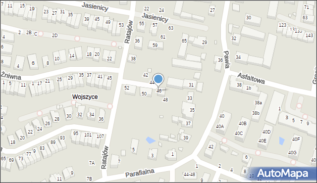 Wrocław, Ratajów, 46, mapa Wrocławia