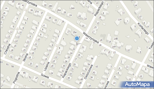 Wrocław, Rapackiego Mariana, 20, mapa Wrocławia