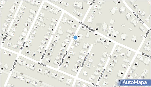 Wrocław, Rapackiego Mariana, 25, mapa Wrocławia