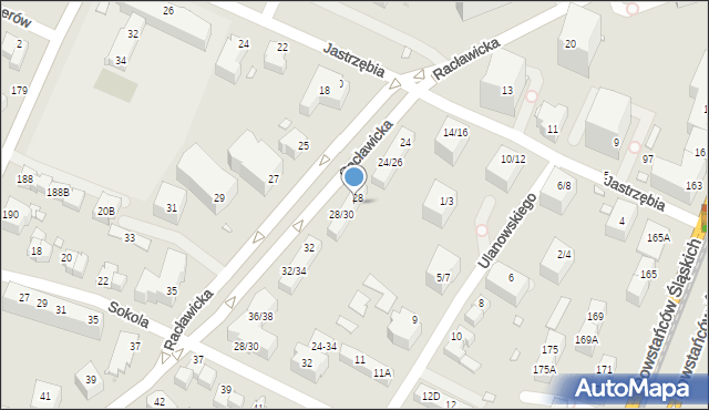 Wrocław, Racławicka, 28A, mapa Wrocławia