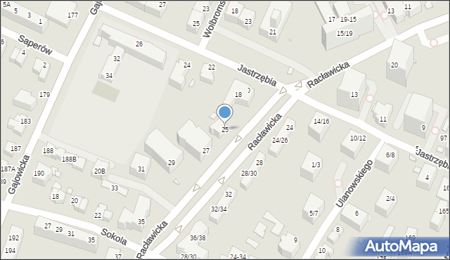 Wrocław, Racławicka, 25, mapa Wrocławia