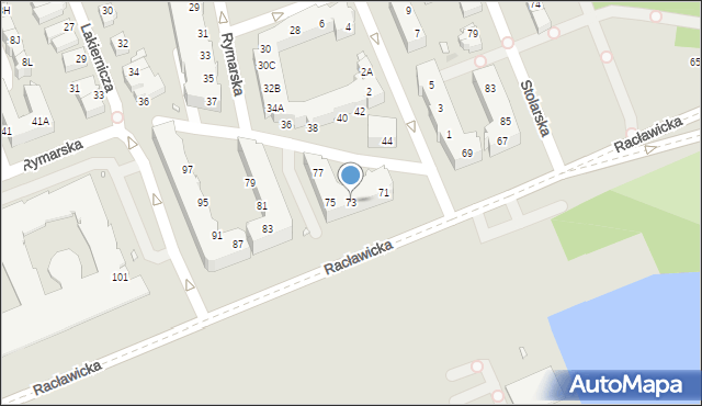 Wrocław, Racławicka, 73, mapa Wrocławia