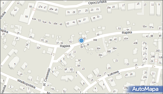 Wrocław, Rajska, 34, mapa Wrocławia