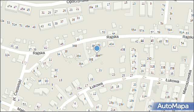 Wrocław, Rajska, 38H, mapa Wrocławia