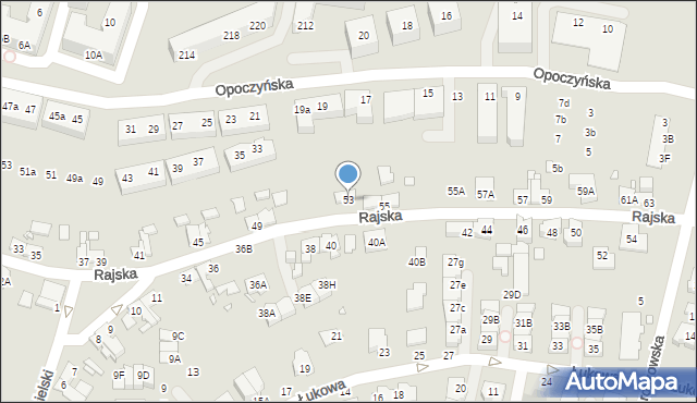 Wrocław, Rajska, 53, mapa Wrocławia