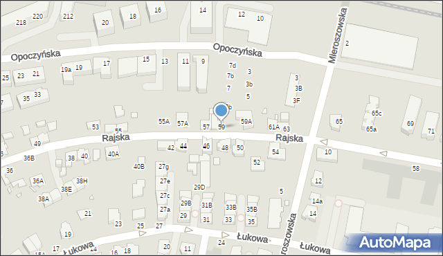 Wrocław, Rajska, 59, mapa Wrocławia