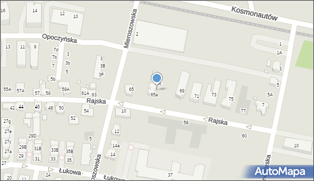 Wrocław, Rajska, 67, mapa Wrocławia