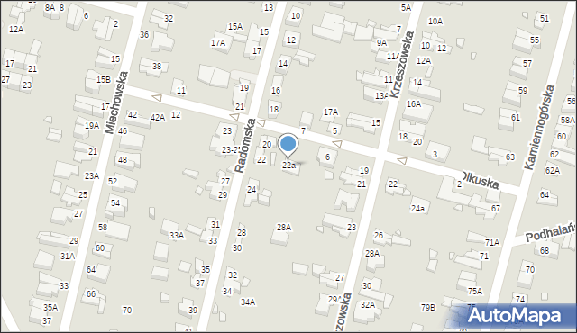 Wrocław, Radomska, 22a, mapa Wrocławia