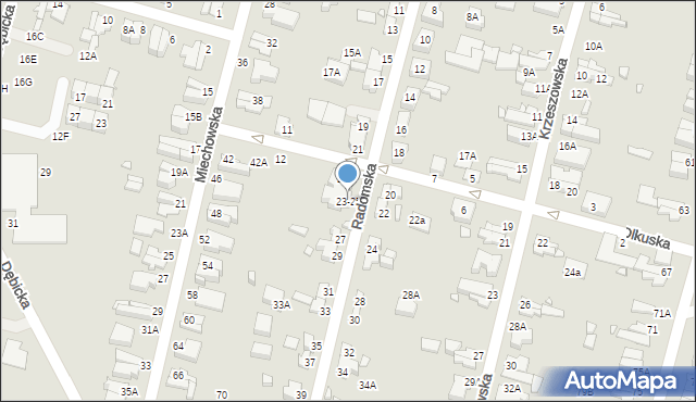 Wrocław, Radomska, 23-25, mapa Wrocławia