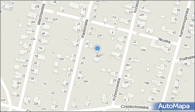 Wrocław, Radomska, 28A, mapa Wrocławia