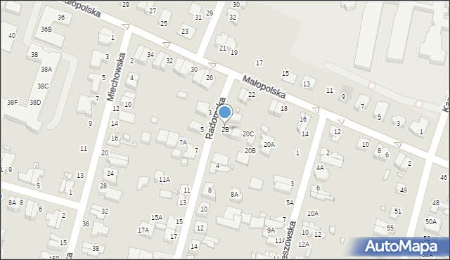 Wrocław, Radomska, 2B, mapa Wrocławia