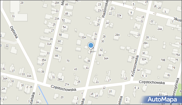 Wrocław, Radomska, 37, mapa Wrocławia