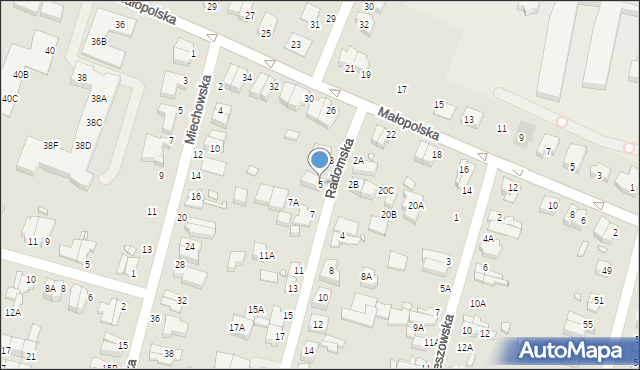 Wrocław, Radomska, 5, mapa Wrocławia