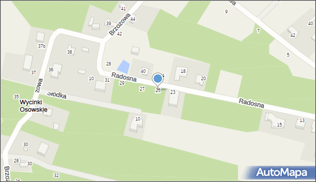 Wycinki Osowskie, Radosna, 25, mapa Wycinki Osowskie
