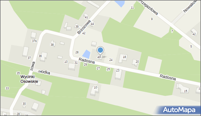 Wycinki Osowskie, Radosna, 26, mapa Wycinki Osowskie