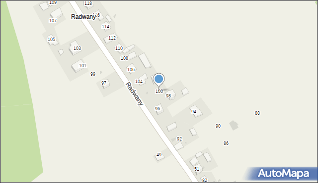 Wysiołek Luborzycki, Radwany, 100, mapa Wysiołek Luborzycki