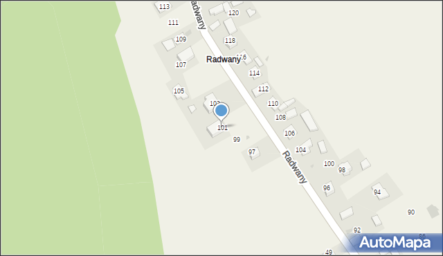Wysiołek Luborzycki, Radwany, 101, mapa Wysiołek Luborzycki