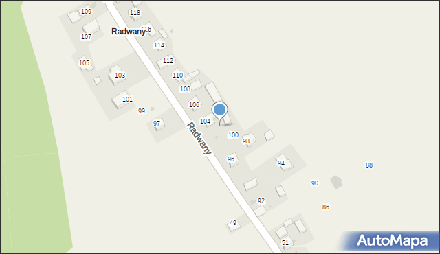 Wysiołek Luborzycki, Radwany, 102, mapa Wysiołek Luborzycki