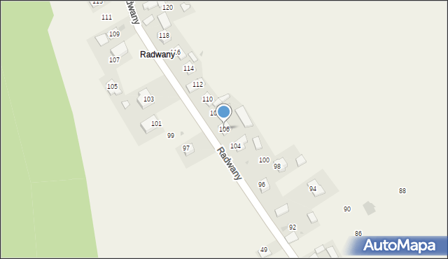 Wysiołek Luborzycki, Radwany, 106, mapa Wysiołek Luborzycki