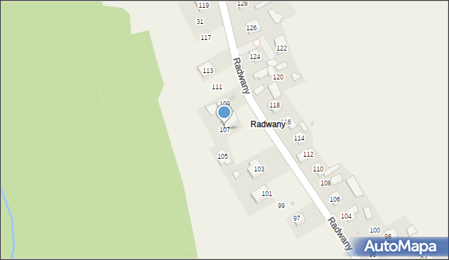 Wysiołek Luborzycki, Radwany, 107, mapa Wysiołek Luborzycki