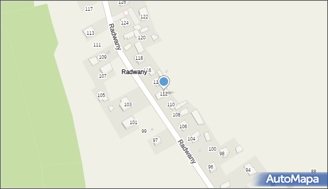 Wysiołek Luborzycki, Radwany, 112, mapa Wysiołek Luborzycki